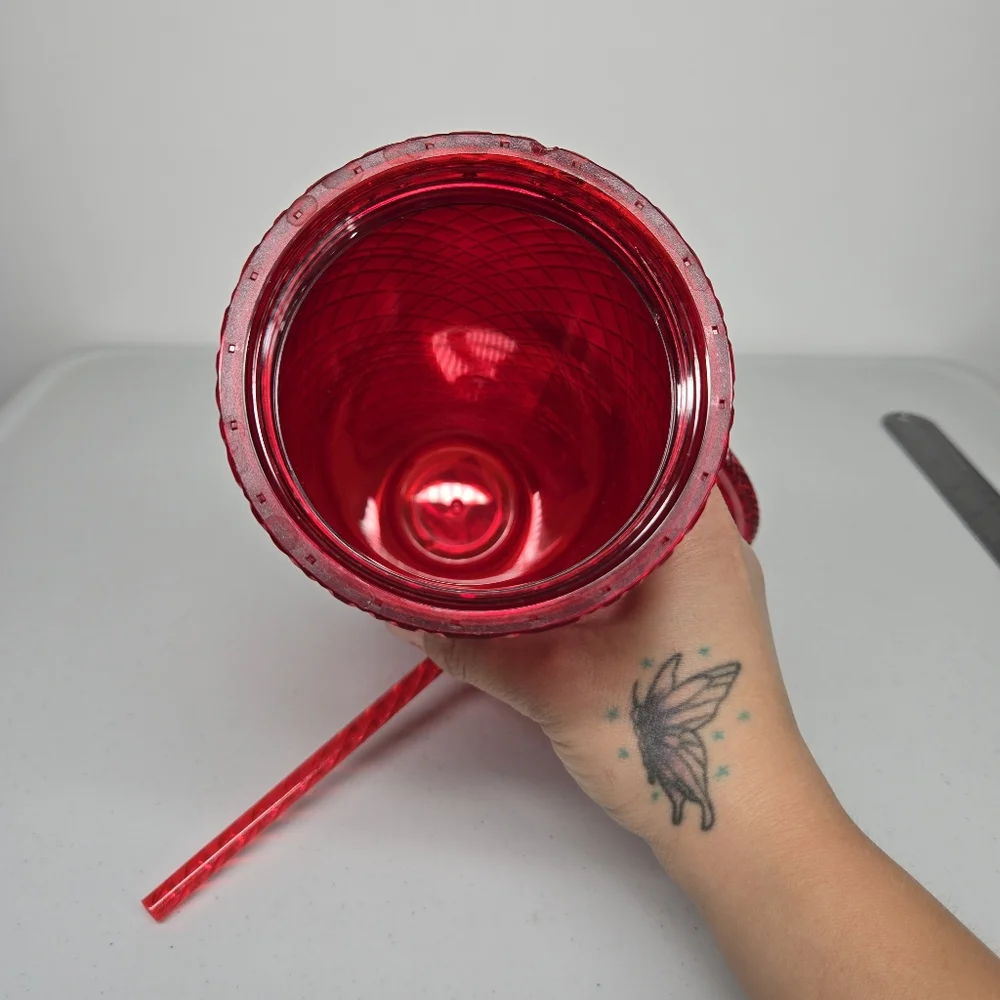 Starbucks Tumbler Red Winter Holiday 2021‎ Venti Jeweled Cold Cup 24oz Cup New